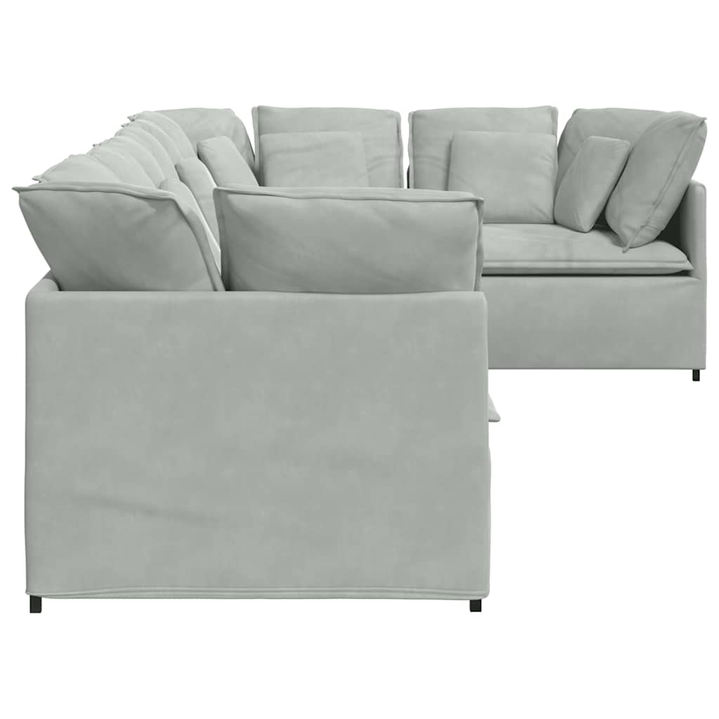 Modularna sofa s jastucima, baršunasta, svijetlosiva