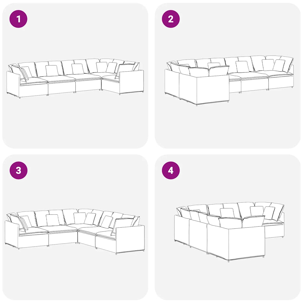 Modularna sofa s jastucima, baršunasta, svijetlosiva