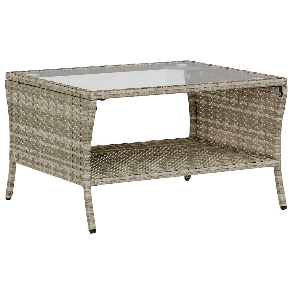 Vrtni set od 6 dijelova s jastucima, svijetlo sivi poli ratan