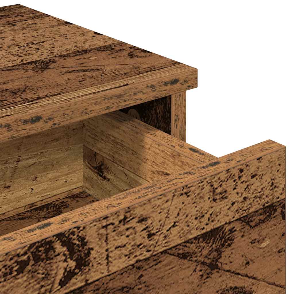 Zidna polica s ladicama staro drvo 80x34x17cm konstruirano drvo