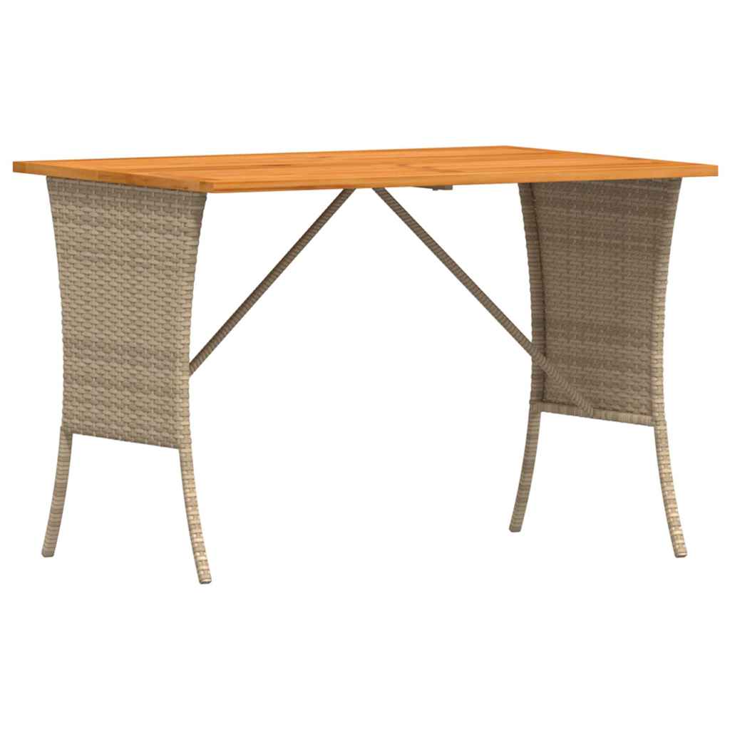 Vrtni stol s pločom od akacije bež 105x75x72 cm poli ratan