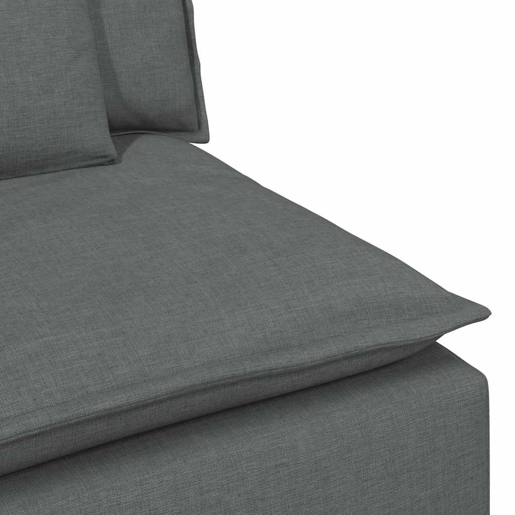 Modularni kauč s naslonom za ruke i jastucima tamno sivi 100 cm