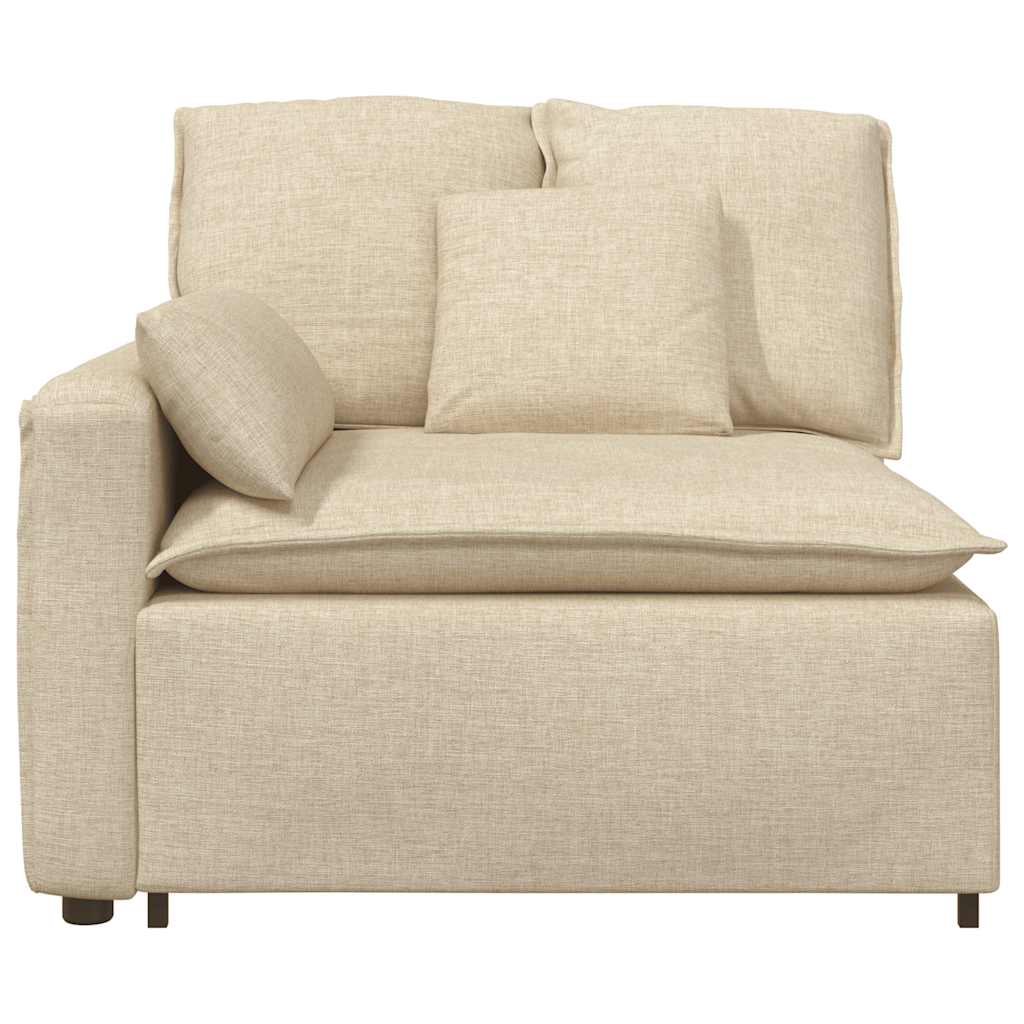 Modularni kauč s naslonom za ruke i jastucima krem boje 100 cm