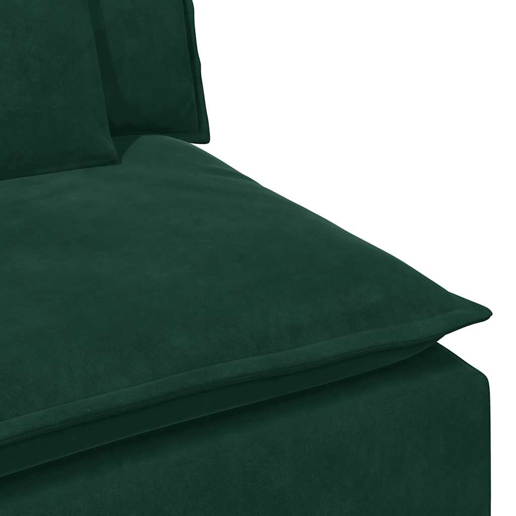 Modularni kauč s naslonom za ruke i jastucima tamnozelene boje 100 cm
