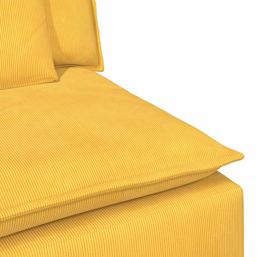 Modularni kauč s naslonom za ruke i jastucima svijetložuti 100 cm