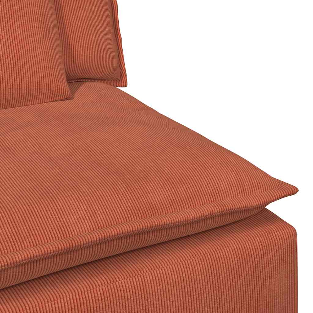 Modularni kauč s naslonom za ruke i jastucima, crveno-narančasti, 100 cm
