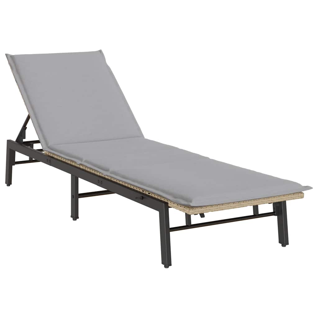 Ležaljka s jastukom bež boje poliratana