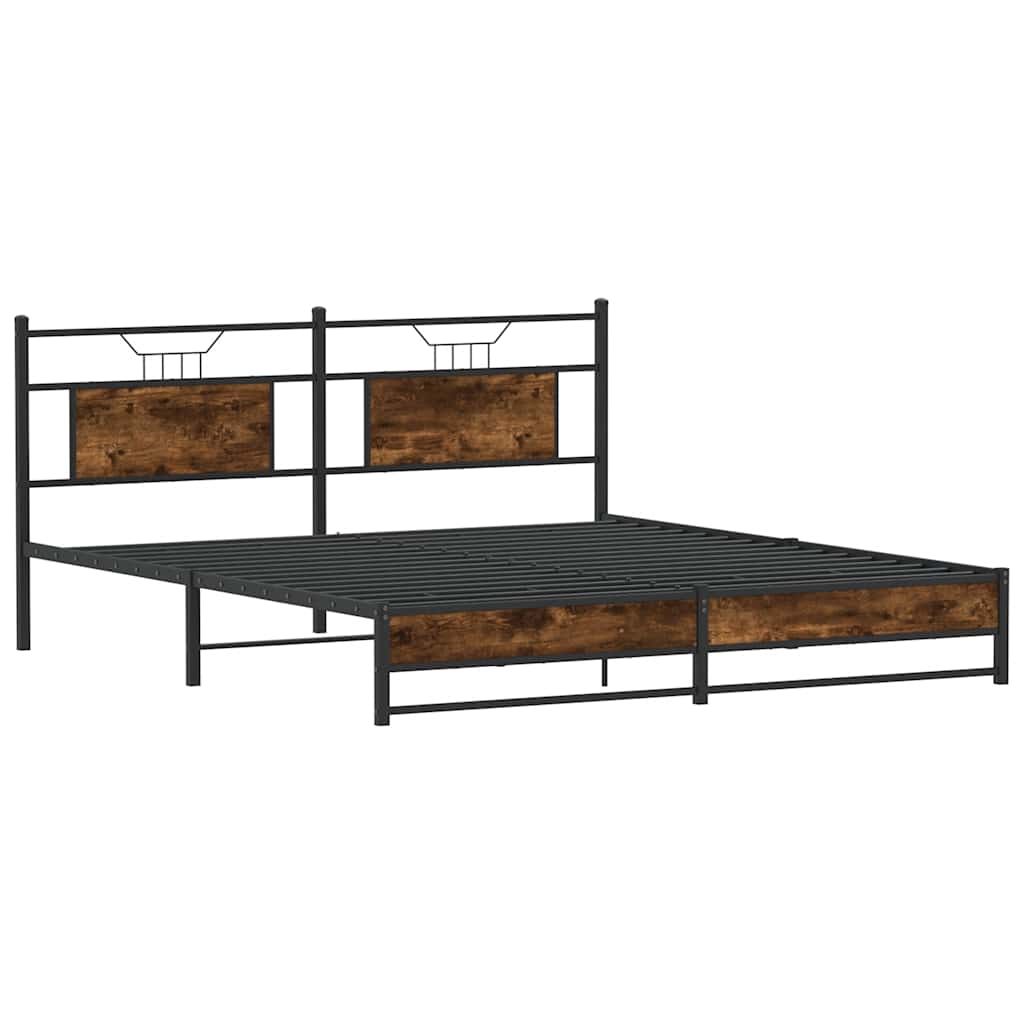 Metalni okvir kreveta bez madraca boja hrasta 183x213 cm