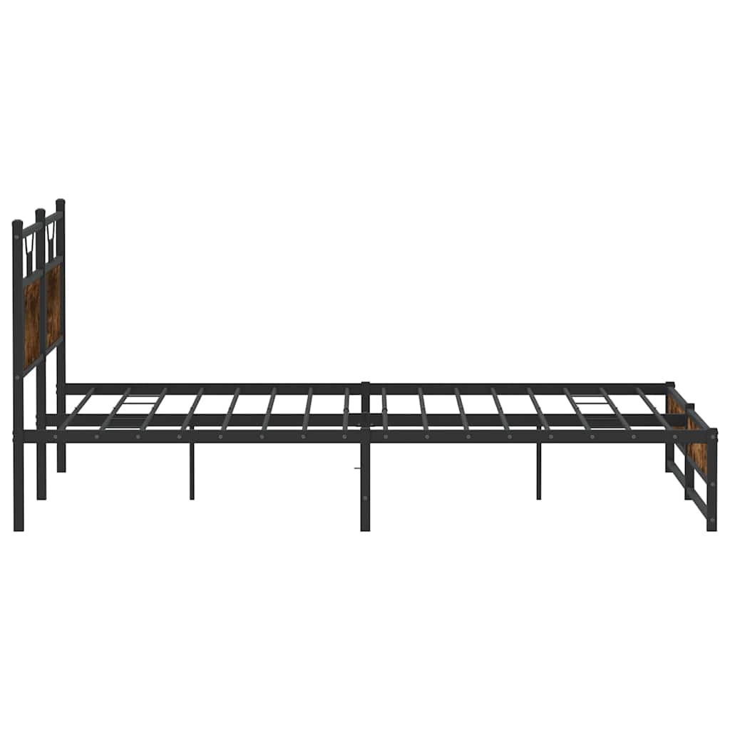 Metalni okvir kreveta bez madraca boja hrasta 183x213 cm