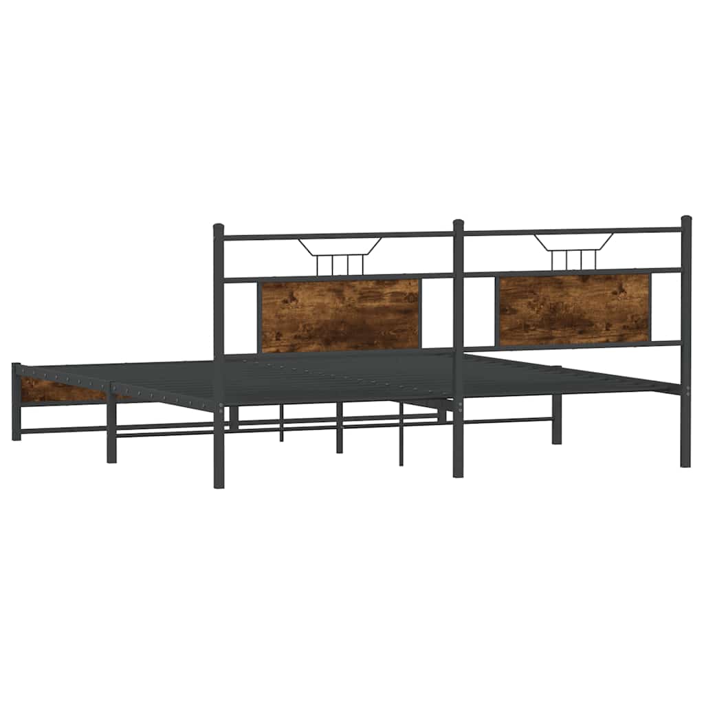Metalni okvir kreveta bez madraca boja hrasta 183x213 cm