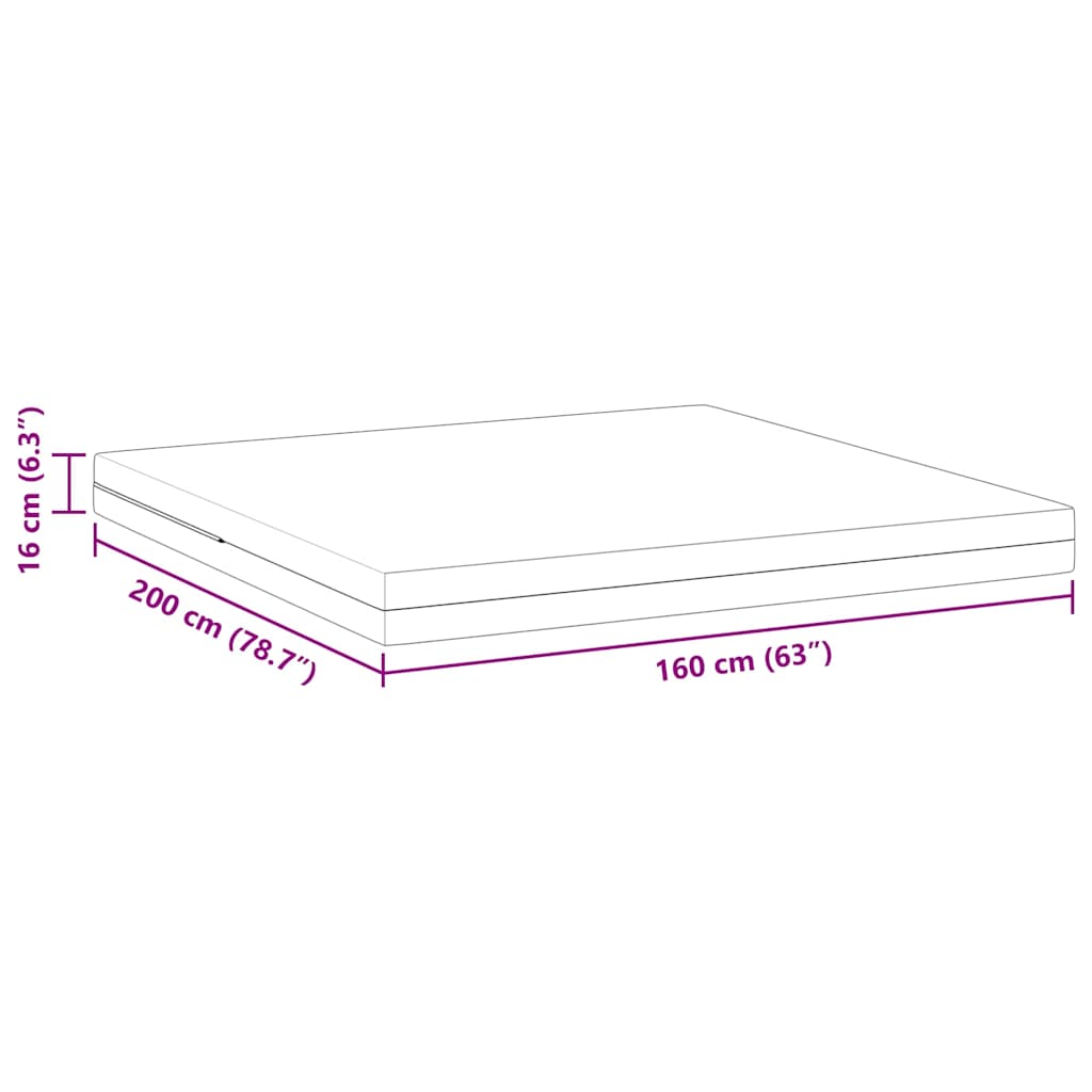 Madrac Srednje tvrdo 160 x 200 cm Bijelo