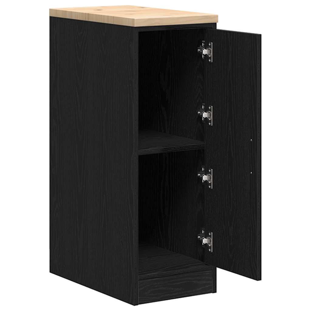 Garažni ormar za odlaganje crni 30x51x85 cm masivne borovine
