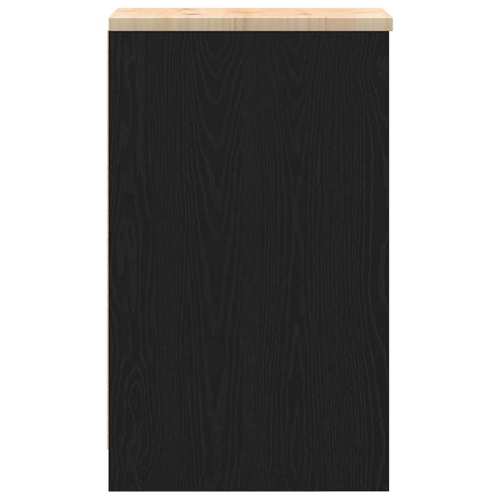 Garažni ormar za odlaganje crni 30x51x85 cm masivne borovine