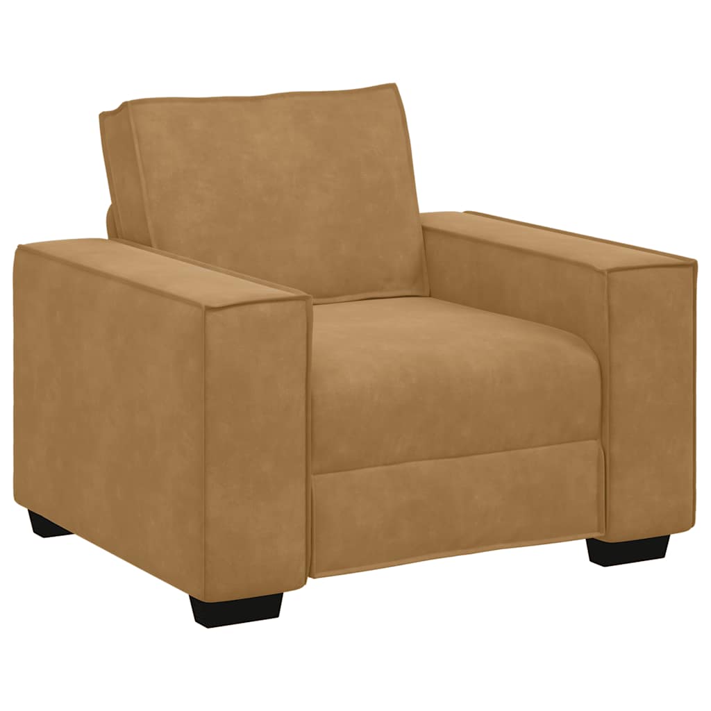 3-dijelni set sofa s jastucima, smeđi baršun