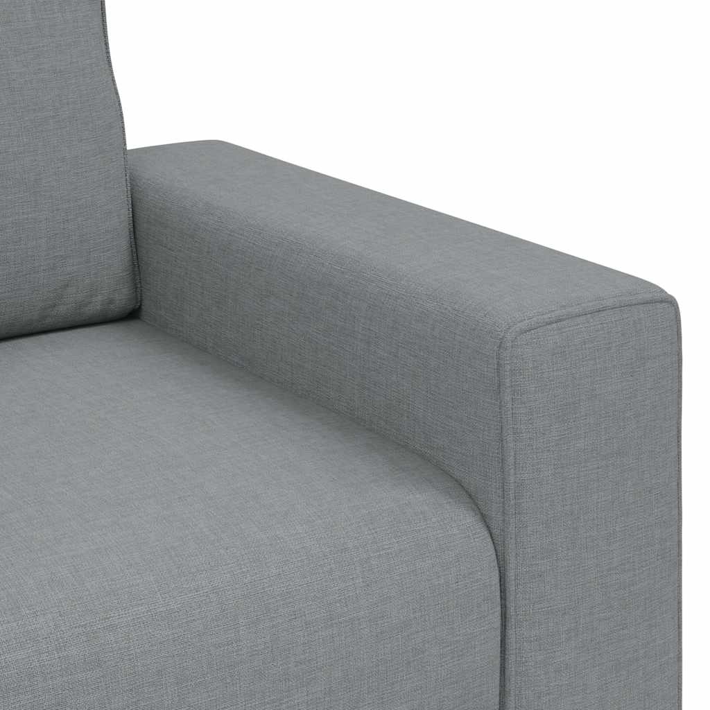 3-dijelni set sofa s jastucima, svijetlo siva tkanina