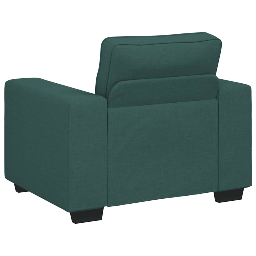 3-dijelni set sofa s jastucima, tamnozelena tkanina