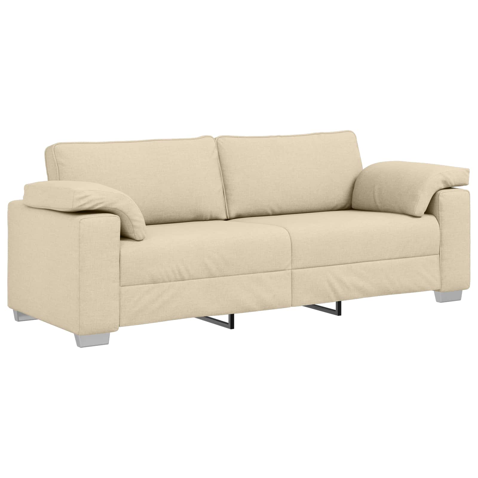Sofa 3 pcs Krema 219 x 80 x 82 cm Platnasta tkanina