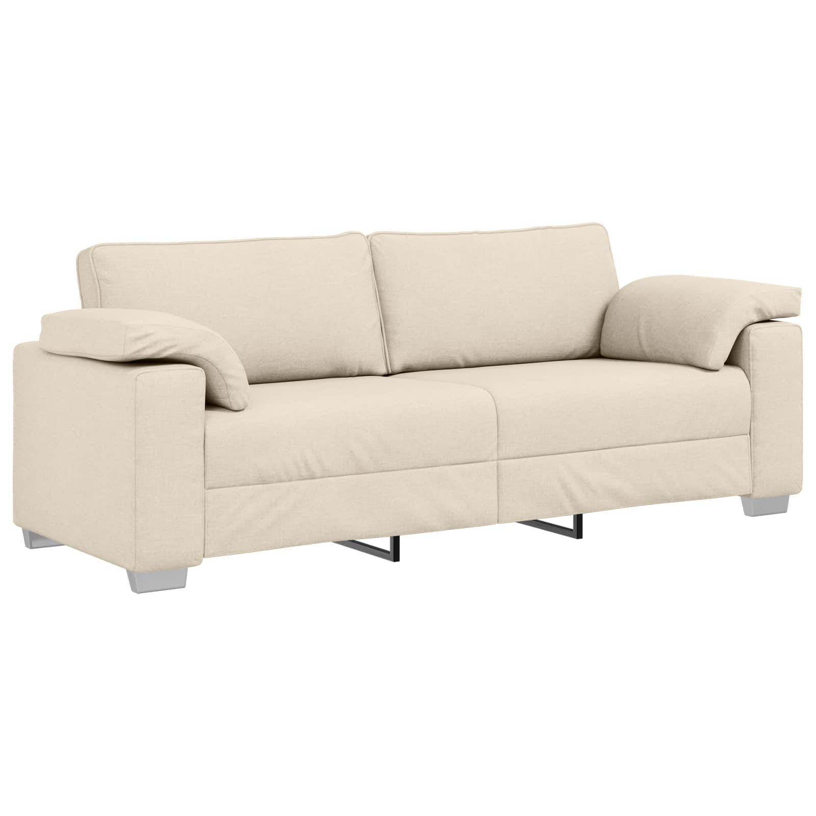 Sofa 2 pcs Bež 219 x 80 x 82 cm Platnasta tkanina