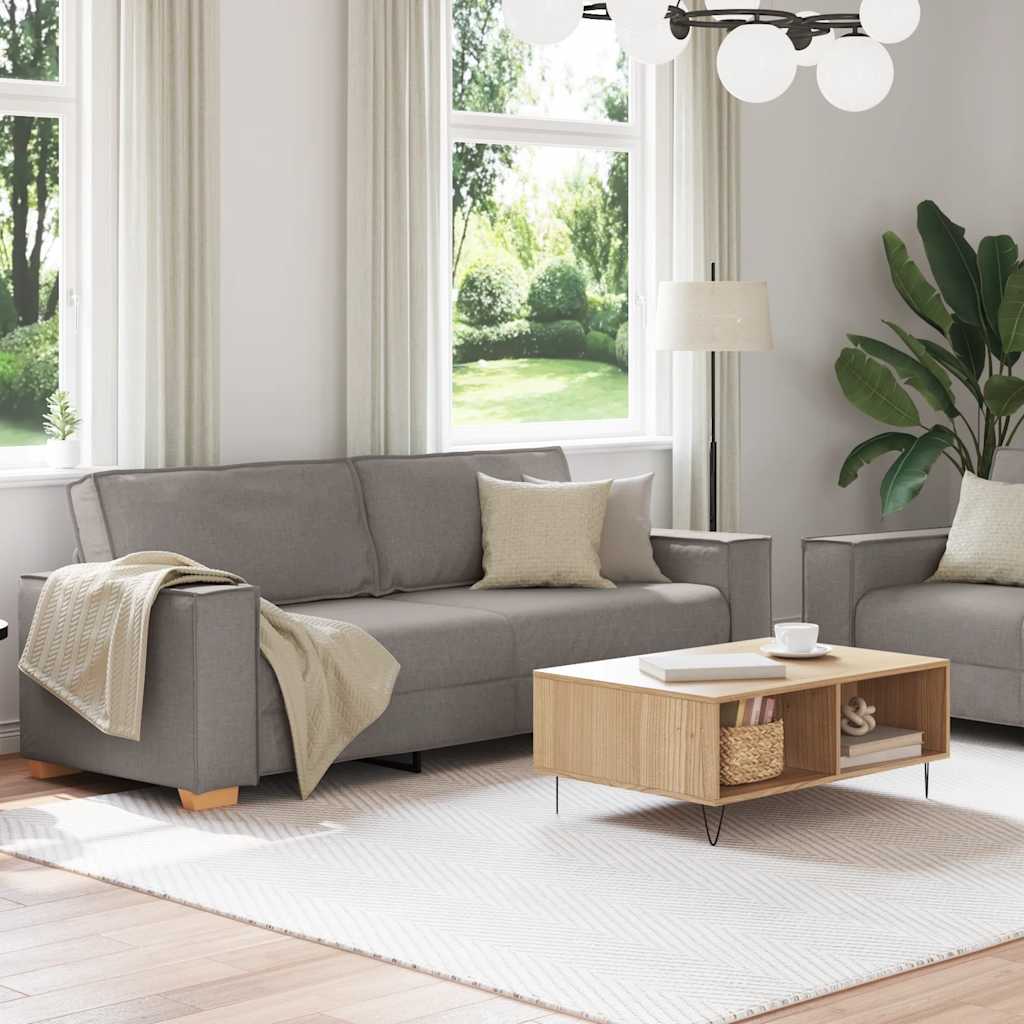Dvodijelni set sofa s jastucima, taupe tkanina