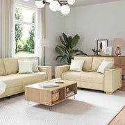 Dvodijelni set sofa s jastucima, krem tkanina