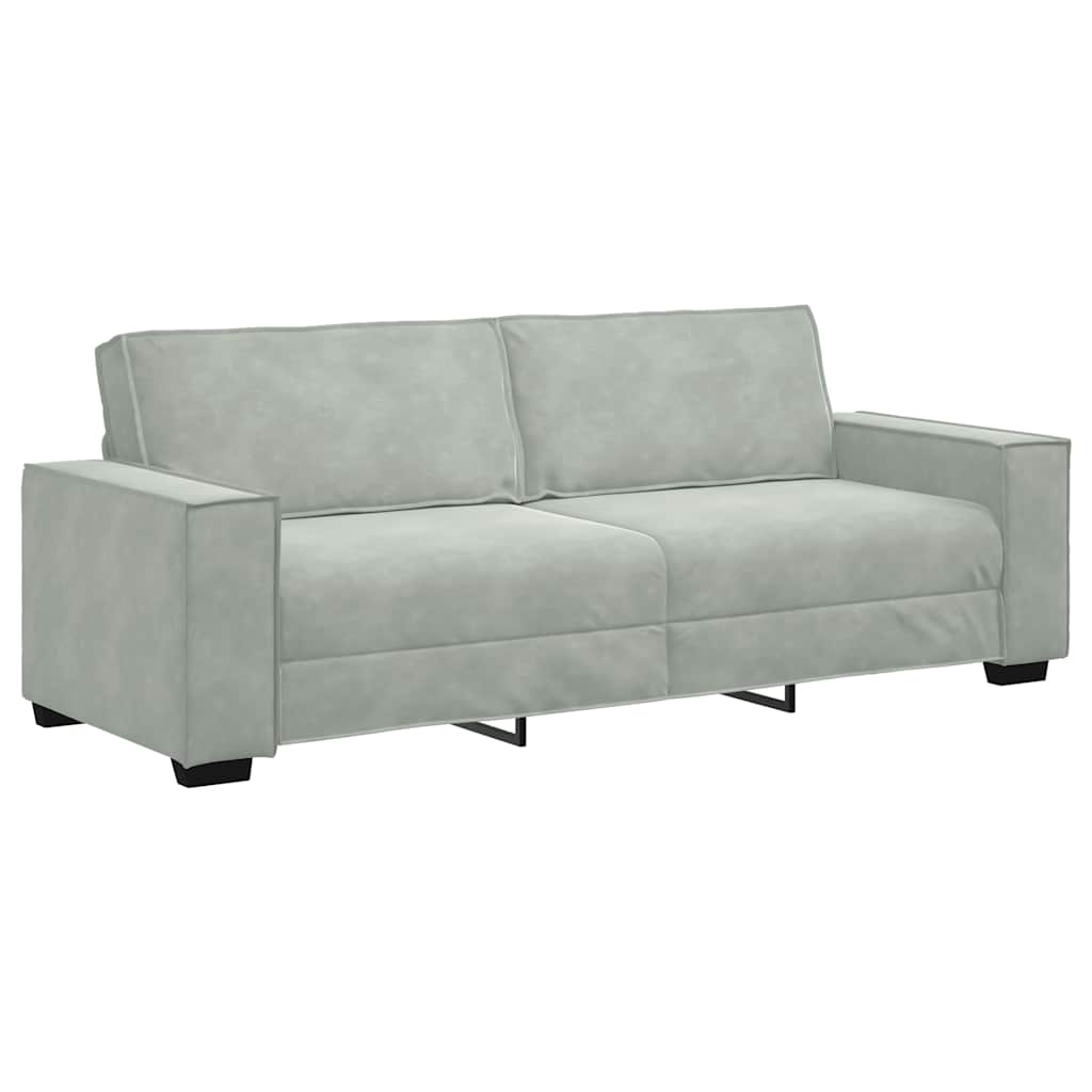 Dvodijelni set sofa s jastucima, svijetlo sivi baršun