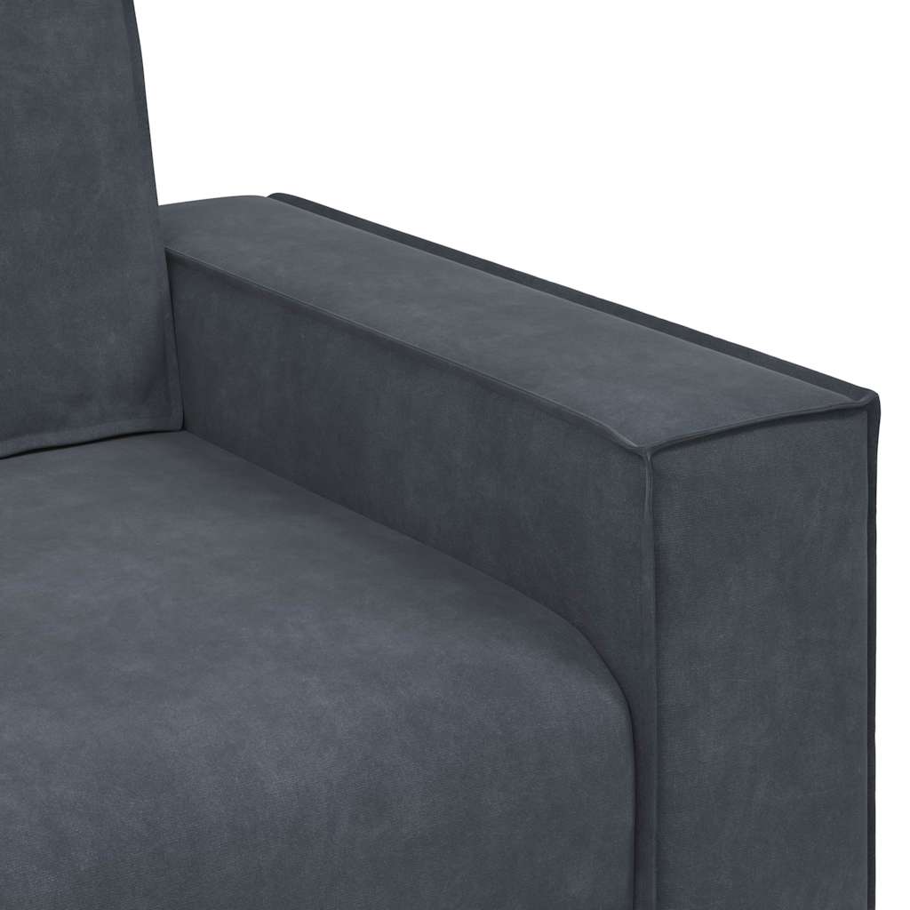 Dvodijelni set sofa s jastucima, tamno sivi baršun