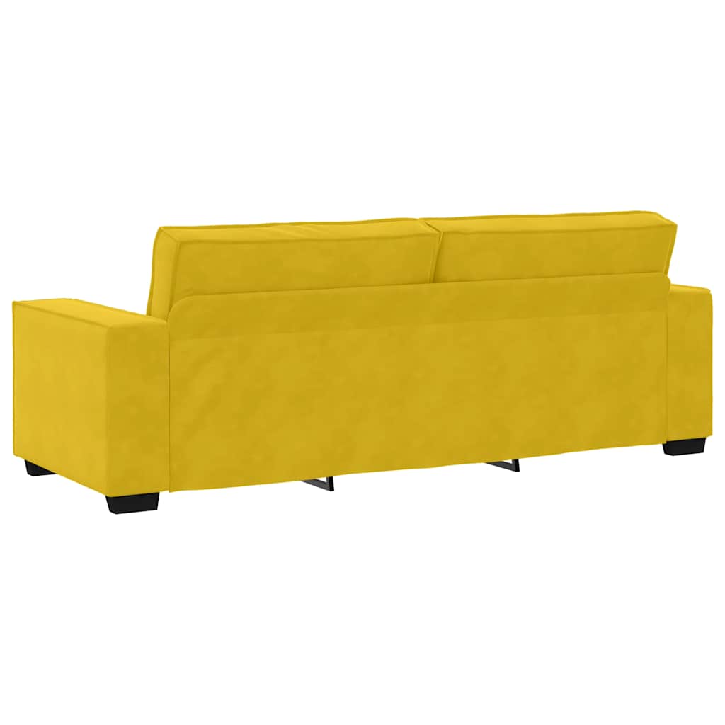 Dvodijelni set sofa s jastucima, žuti baršun