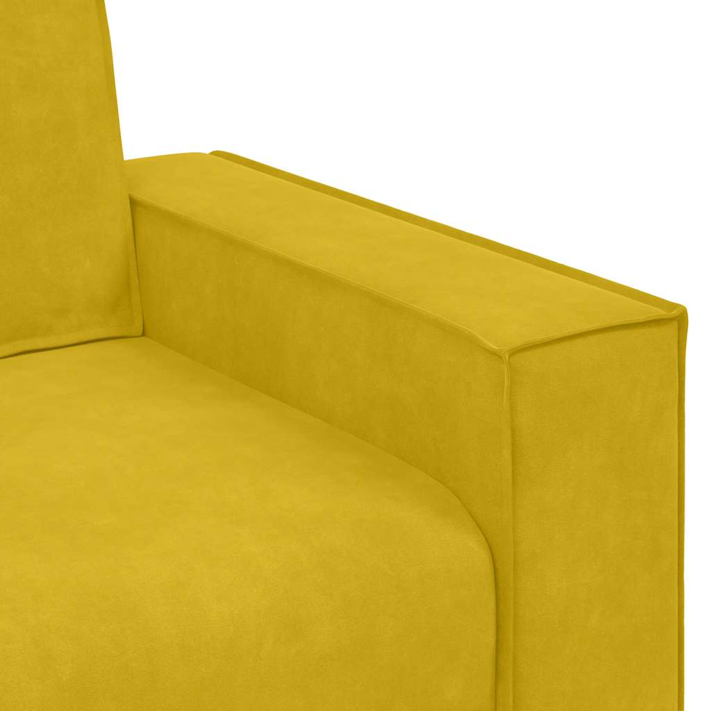 Dvodijelni set sofa s jastucima, žuti baršun