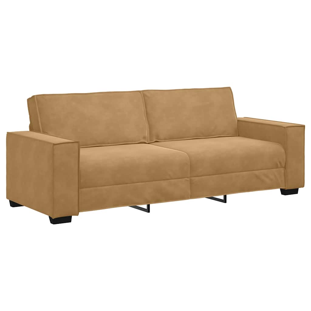 Dvodijelni set sofa s jastucima, smeđi baršun