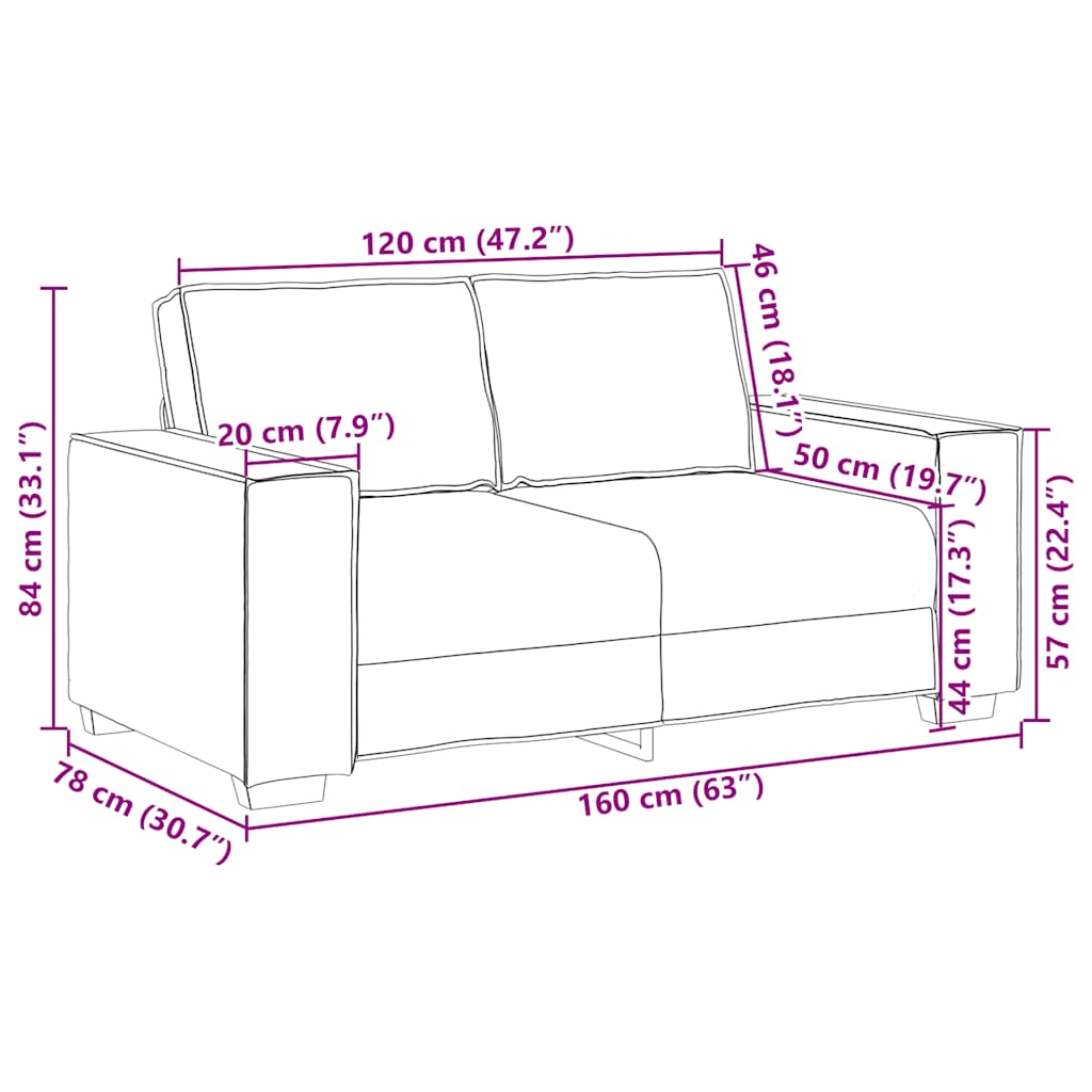 Dvodijelni set sofa s jastucima, smeđi baršun