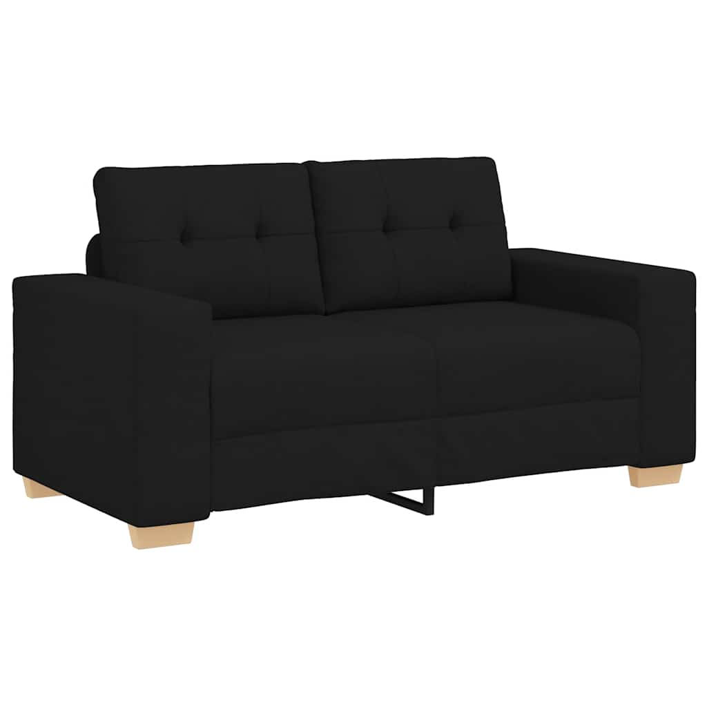 Dvodijelni set sofa s jastucima, crna tkanina