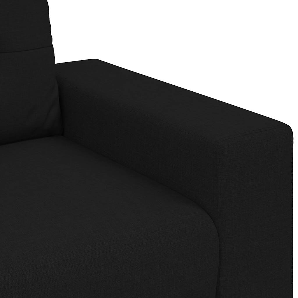 Dvodijelni set sofa s jastucima, crna tkanina