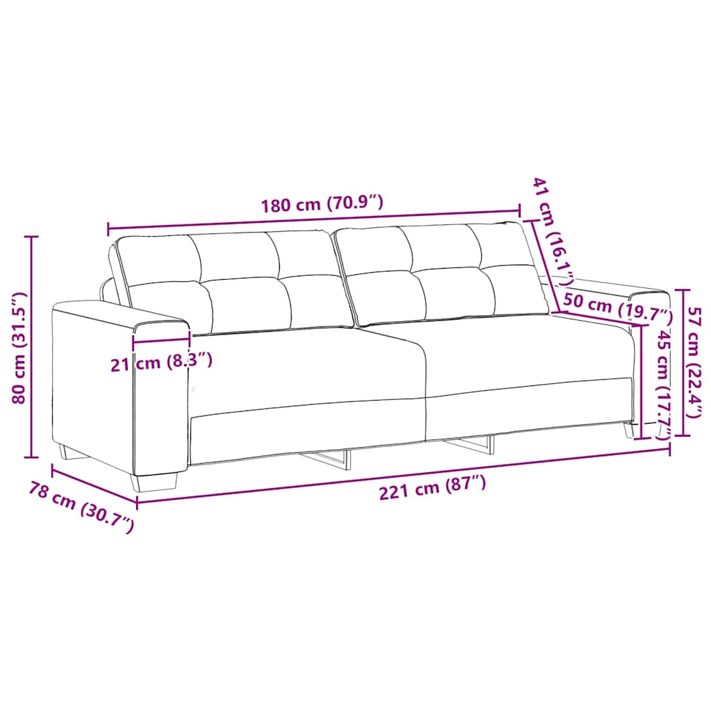 Dvodijelni set sofa s jastucima, tamno sivi baršun