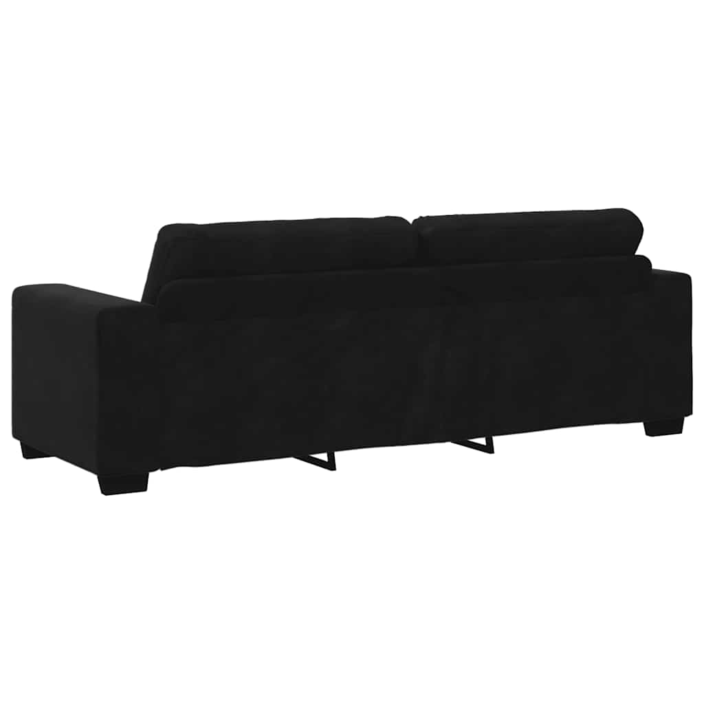 Dvodijelni set sofa s jastucima, crni baršun