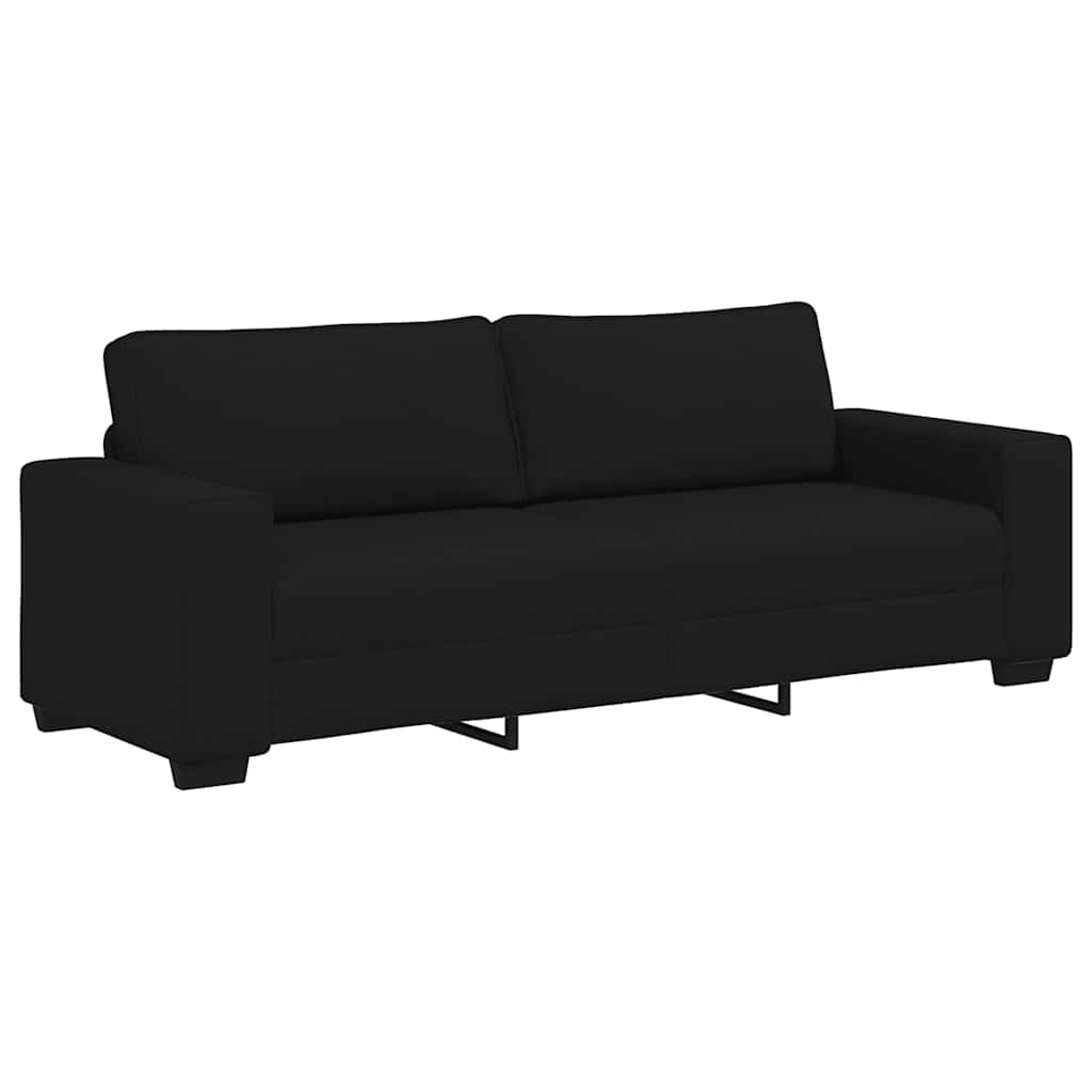 Dvodijelni set sofa s jastucima, crna tkanina