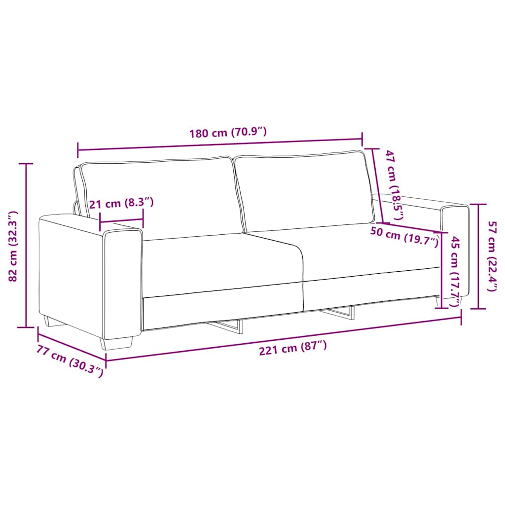 Dvodijelni set sofa s jastucima, crna tkanina