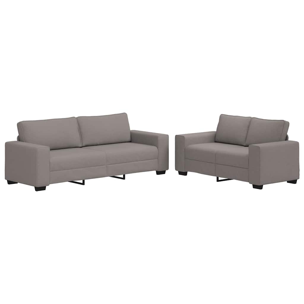 Dvodijelni set sofa s jastucima, taupe tkanina