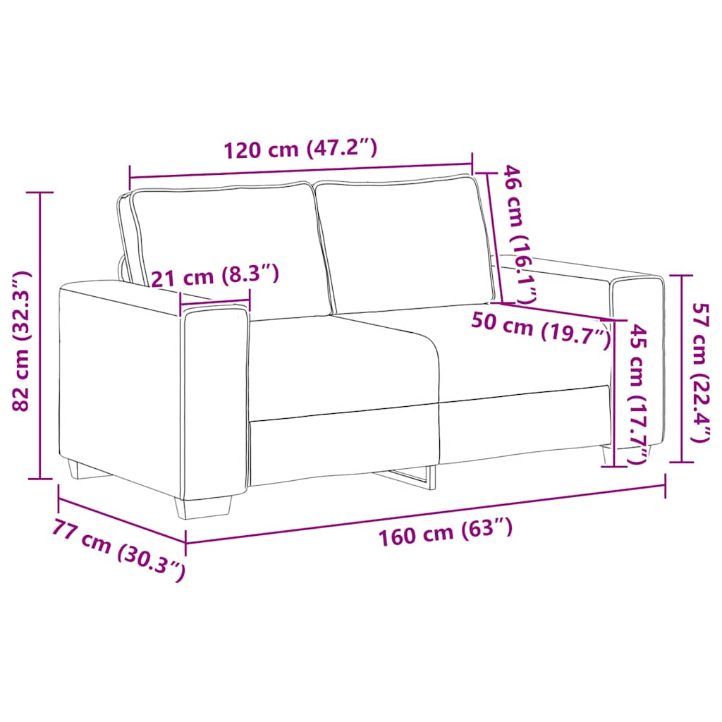 Dvodijelni set sofa s jastucima, taupe tkanina
