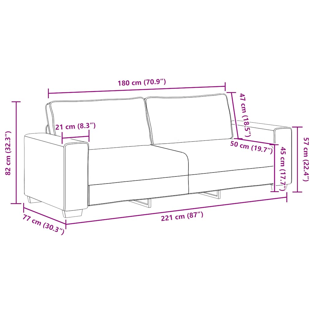Dvodijelni set sofa s jastucima, taupe tkanina