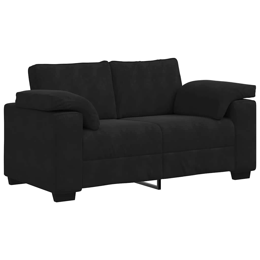 Dvodijelni set sofa s jastucima, crni baršun