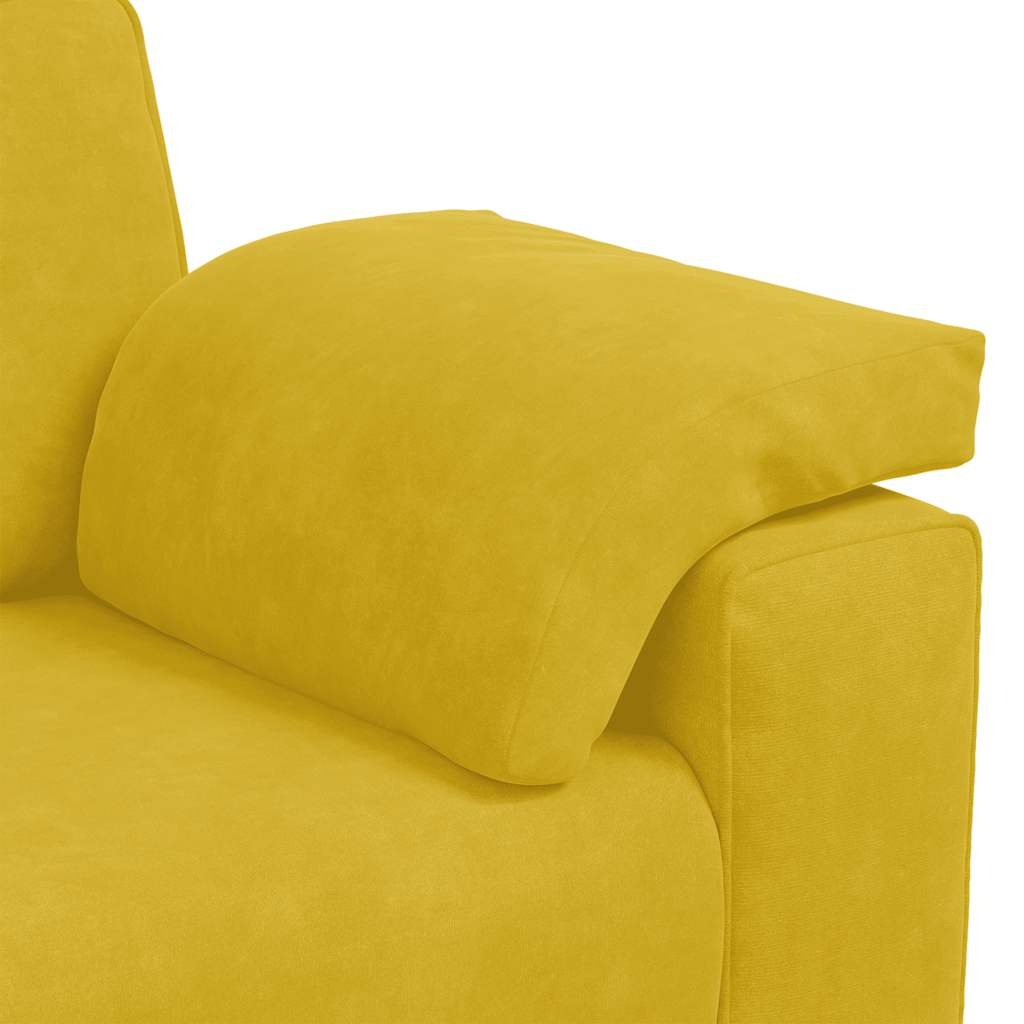 Dvodijelni set sofa s jastucima, žuti baršun