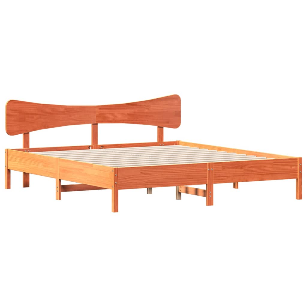 Okvir kreveta bez madraca voštano smeđi 160x200 cm od borovine
