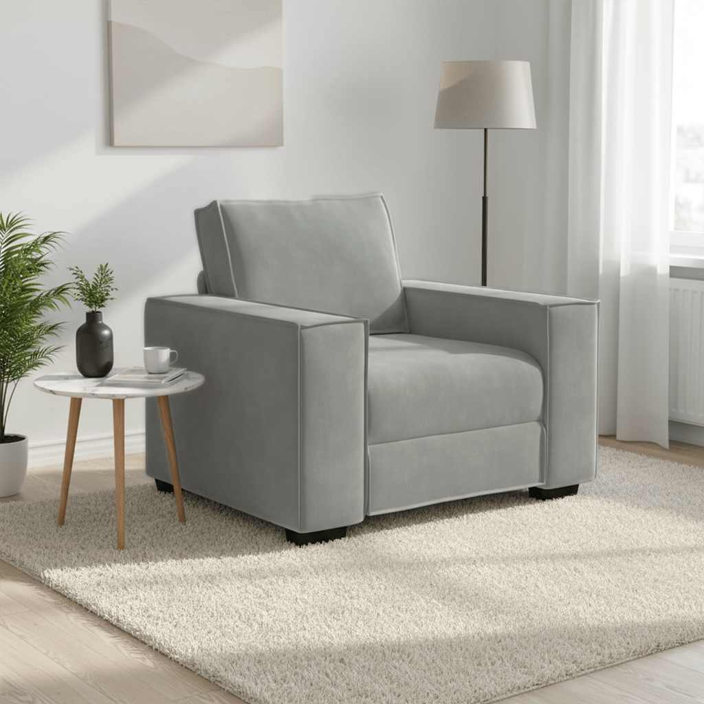 Sofa fotelja svijetlosiva 100x78x84 cm baršun