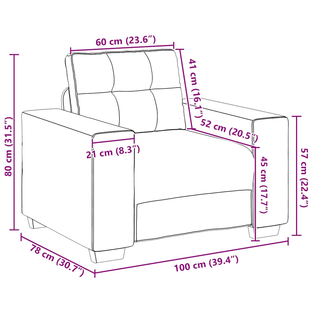 Sofa fotelja tamnozelena 100x78x80 cm tkanina