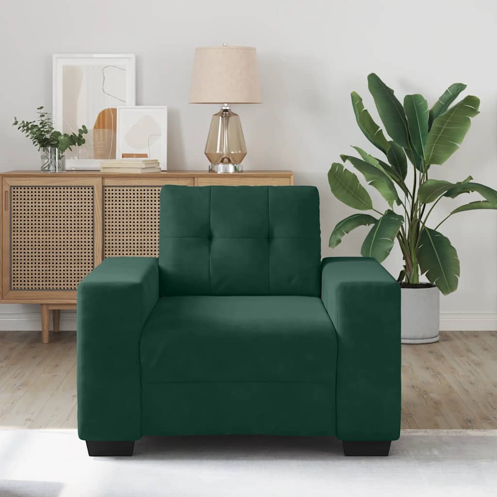 Sofa fotelja tamnozelena 100x78x80 cm baršun