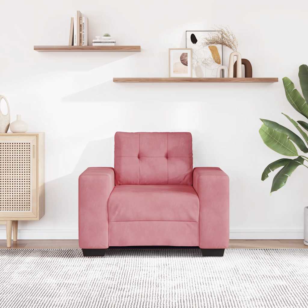 Sofa fotelja roza 100x78x80 cm baršun