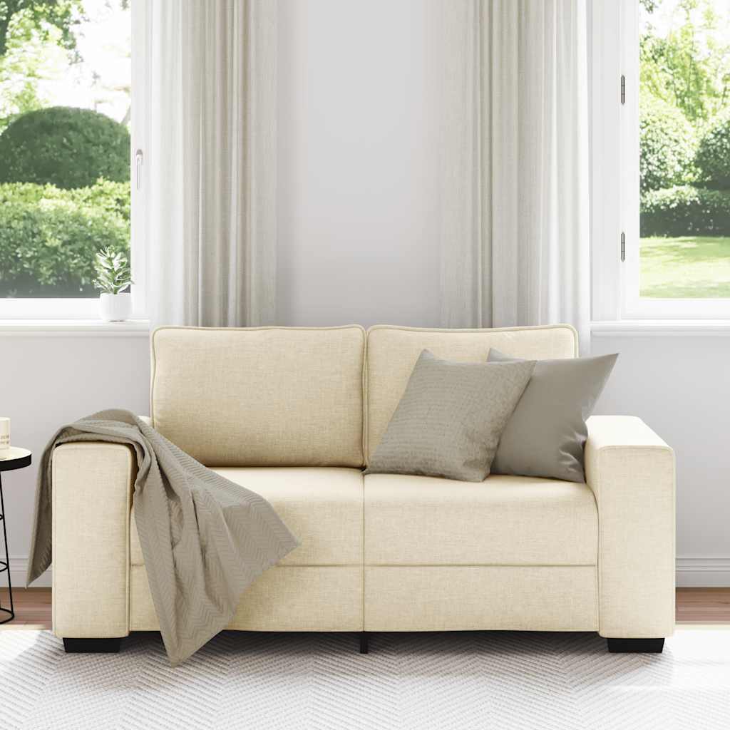 Dvosjed Kauč Krem 160x77x82 cm Tkanina