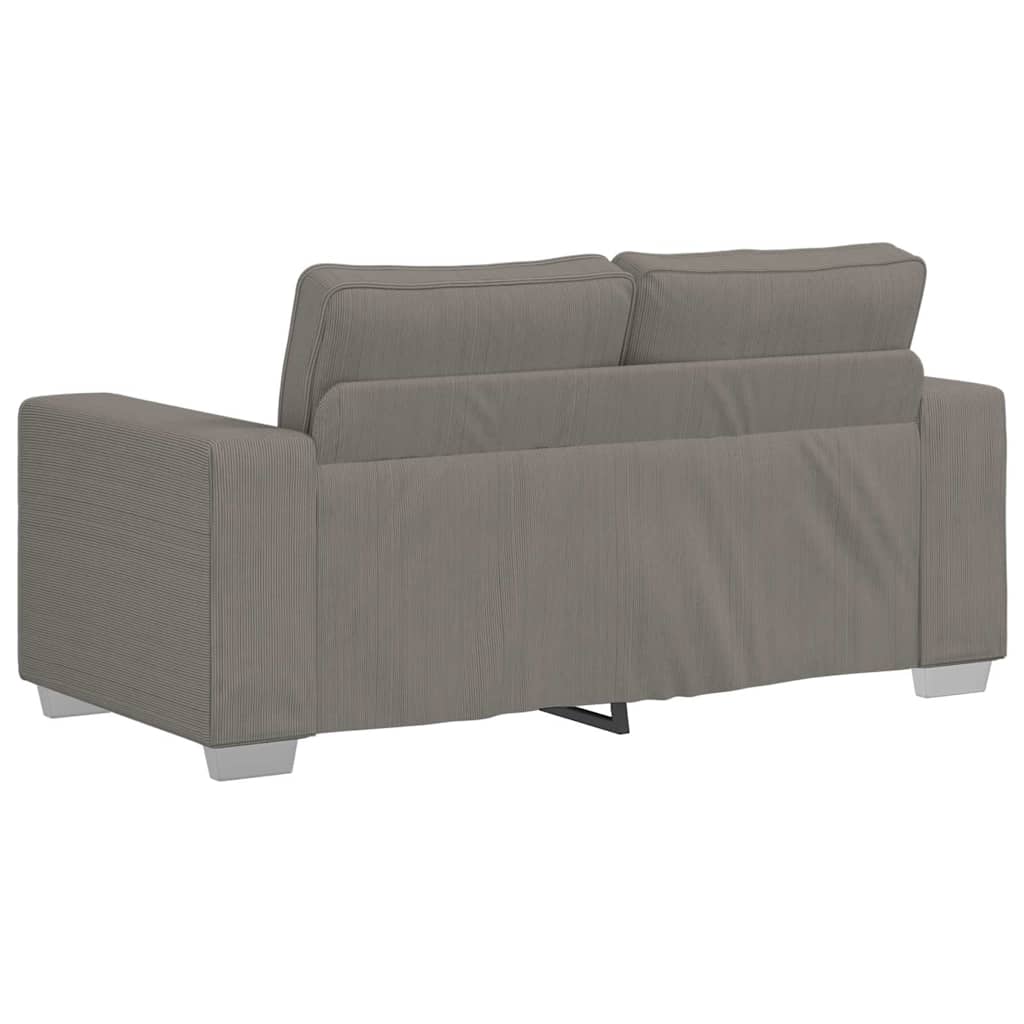 Dvosjed svijetlosiva 160x77x82 cm korduro tkanina