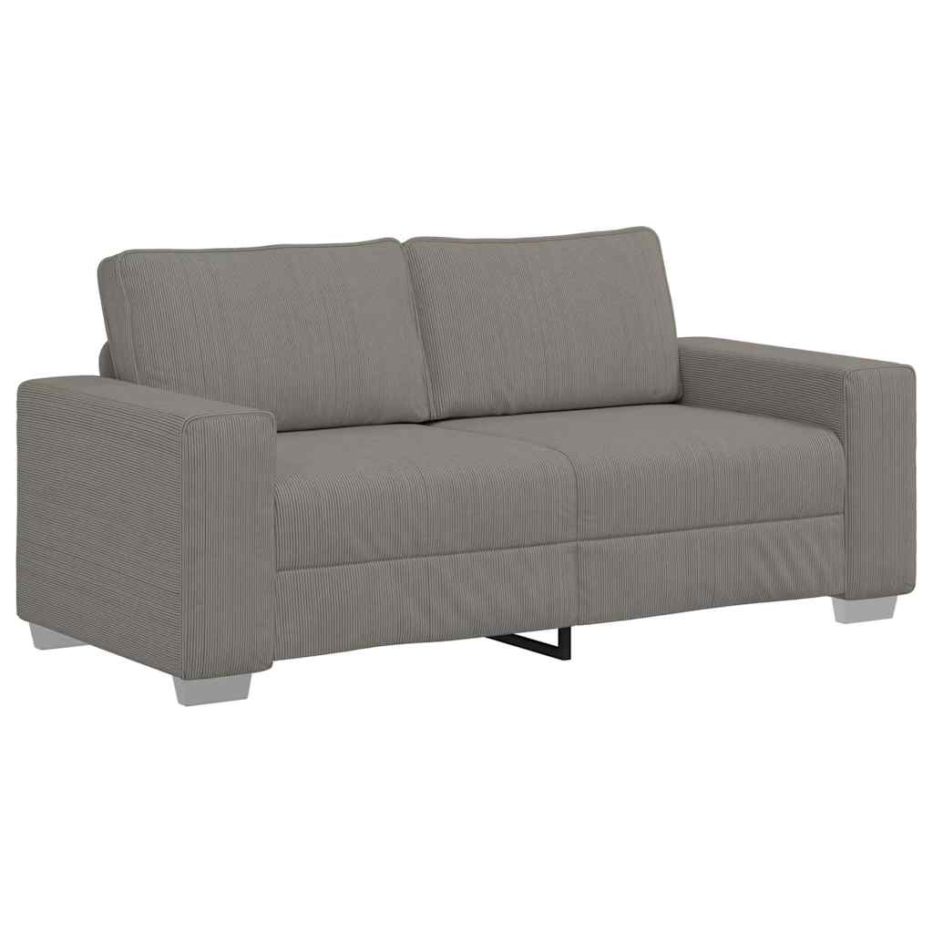 Dvosjed svijetlosiva 180x77x82 cm korduro tkanina