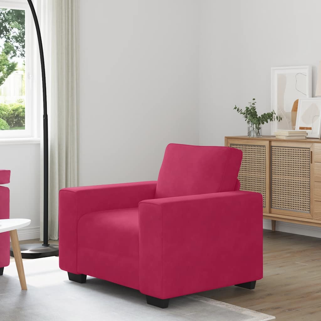 Sofa fotelja vino crvena 100x77x82 cm baršun